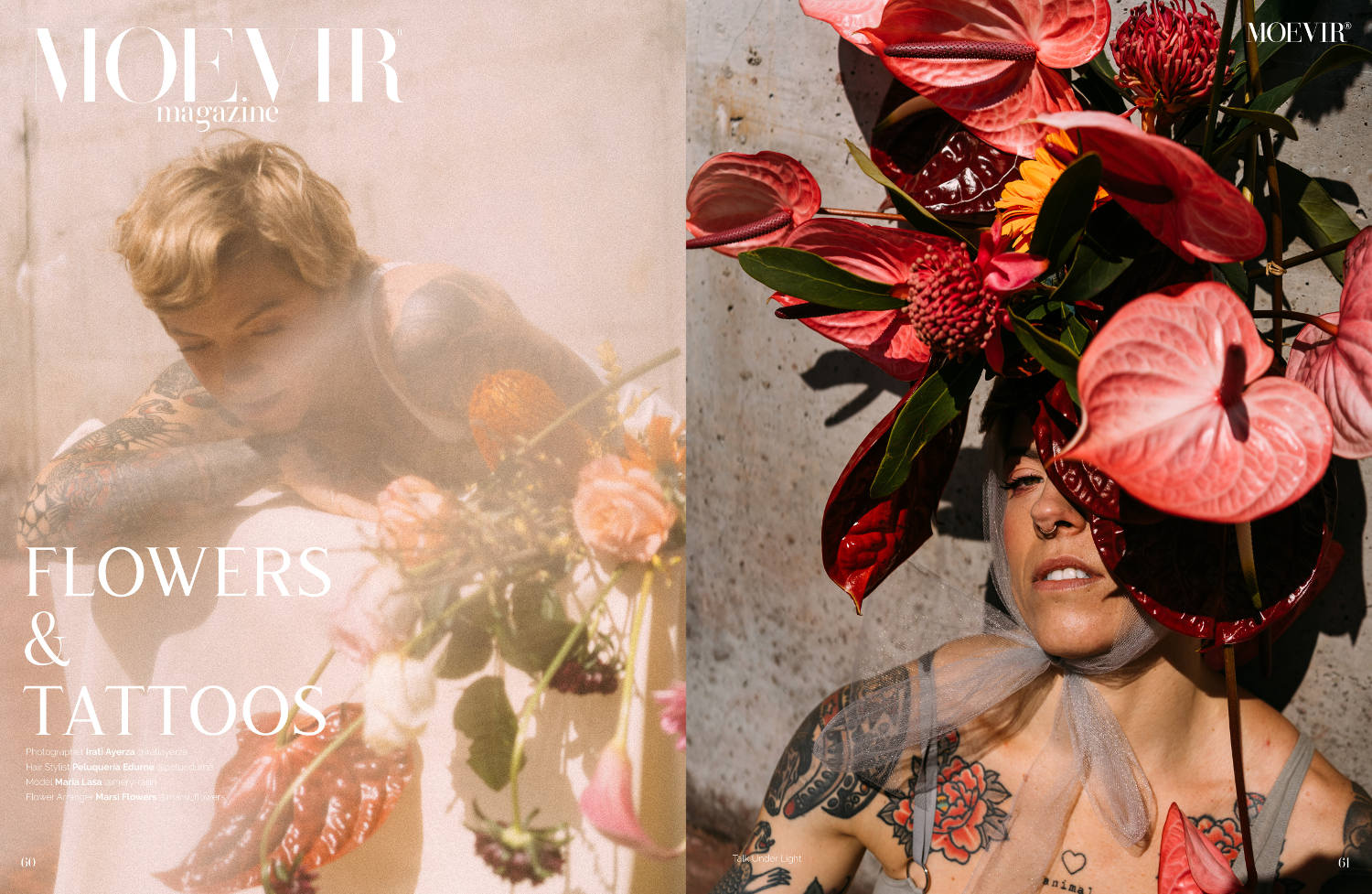 Flowers and Tattoos Moevir Magazine June Issue - by Irati Ayerza